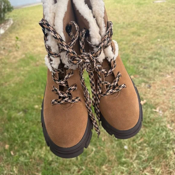 UGG Brooklyn Water Resistant Hiker Boot with Genuine Shearling Trim (Women) - Picture 6 of 10